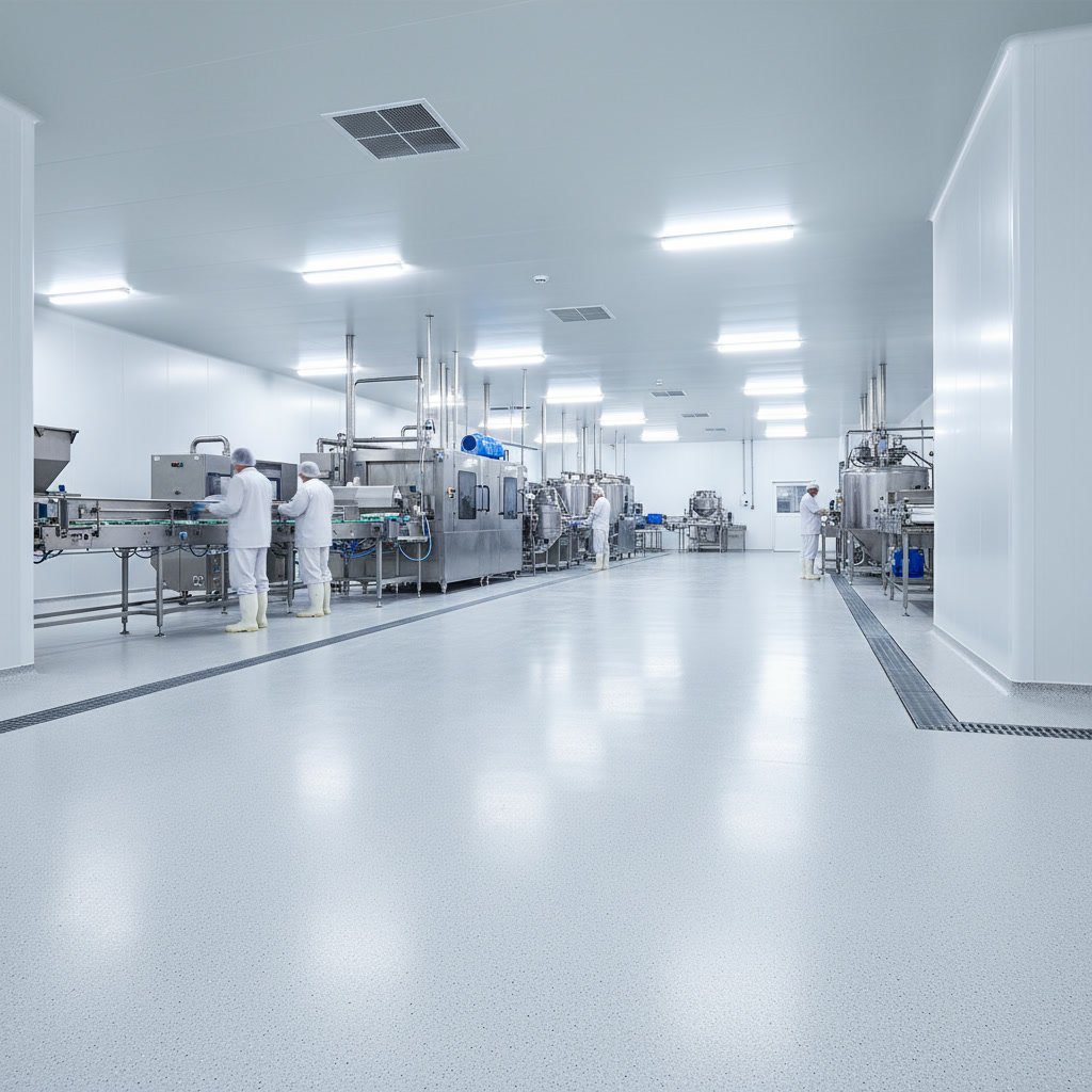 Commercial kitchen with durable epoxy flooring system installed by Alliance Epoxy Flooring